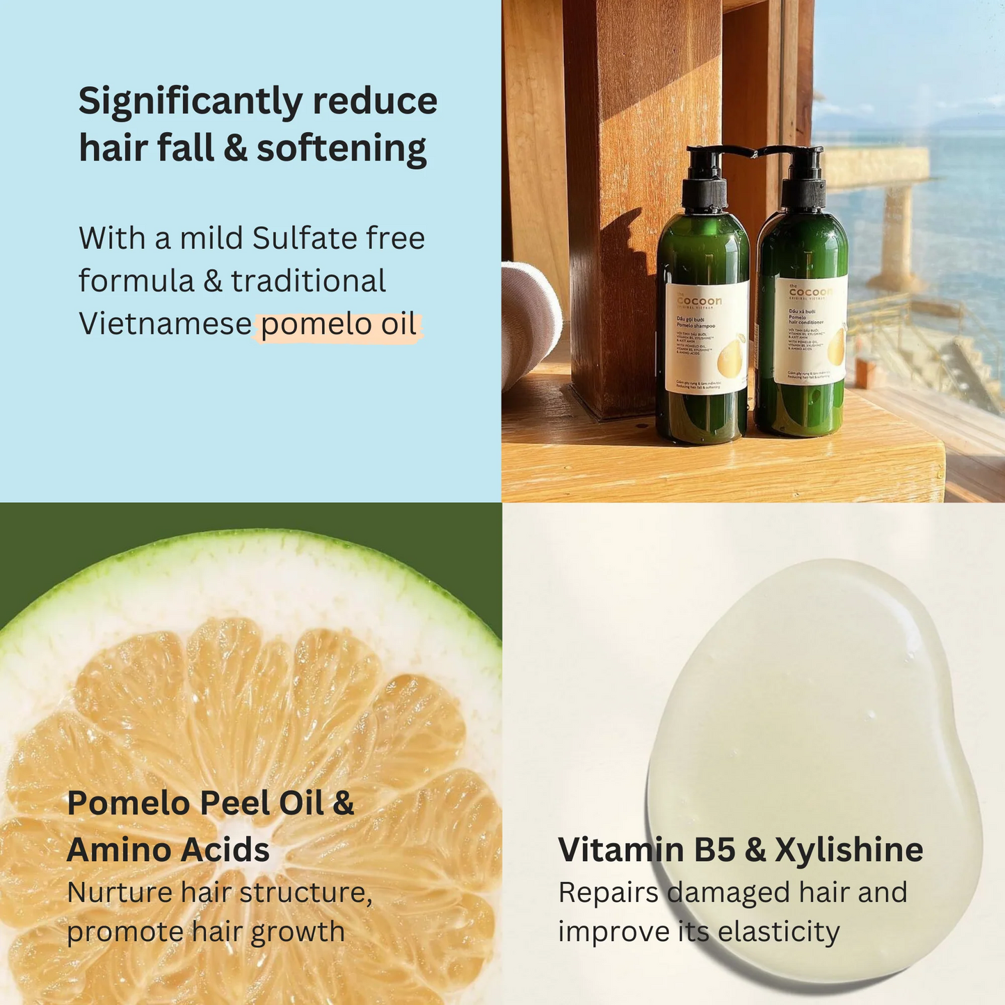 Pomelo Hair Shampoo & Conditioner Bundle - Cocoon